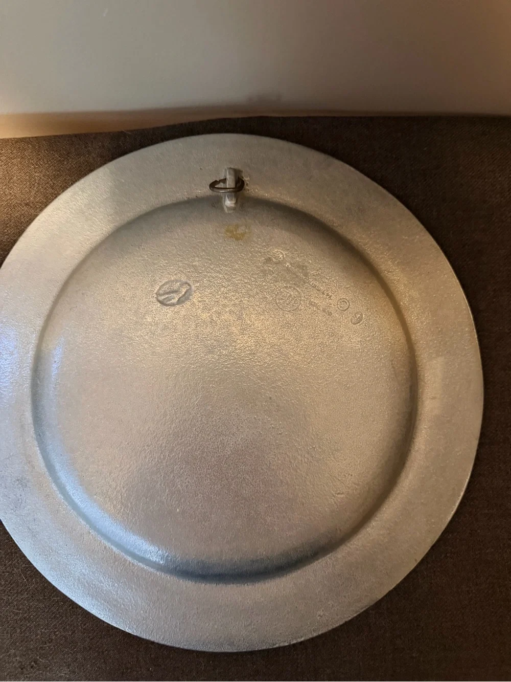 Decorative Pewter Holiday Scene Charger Plate - Silver